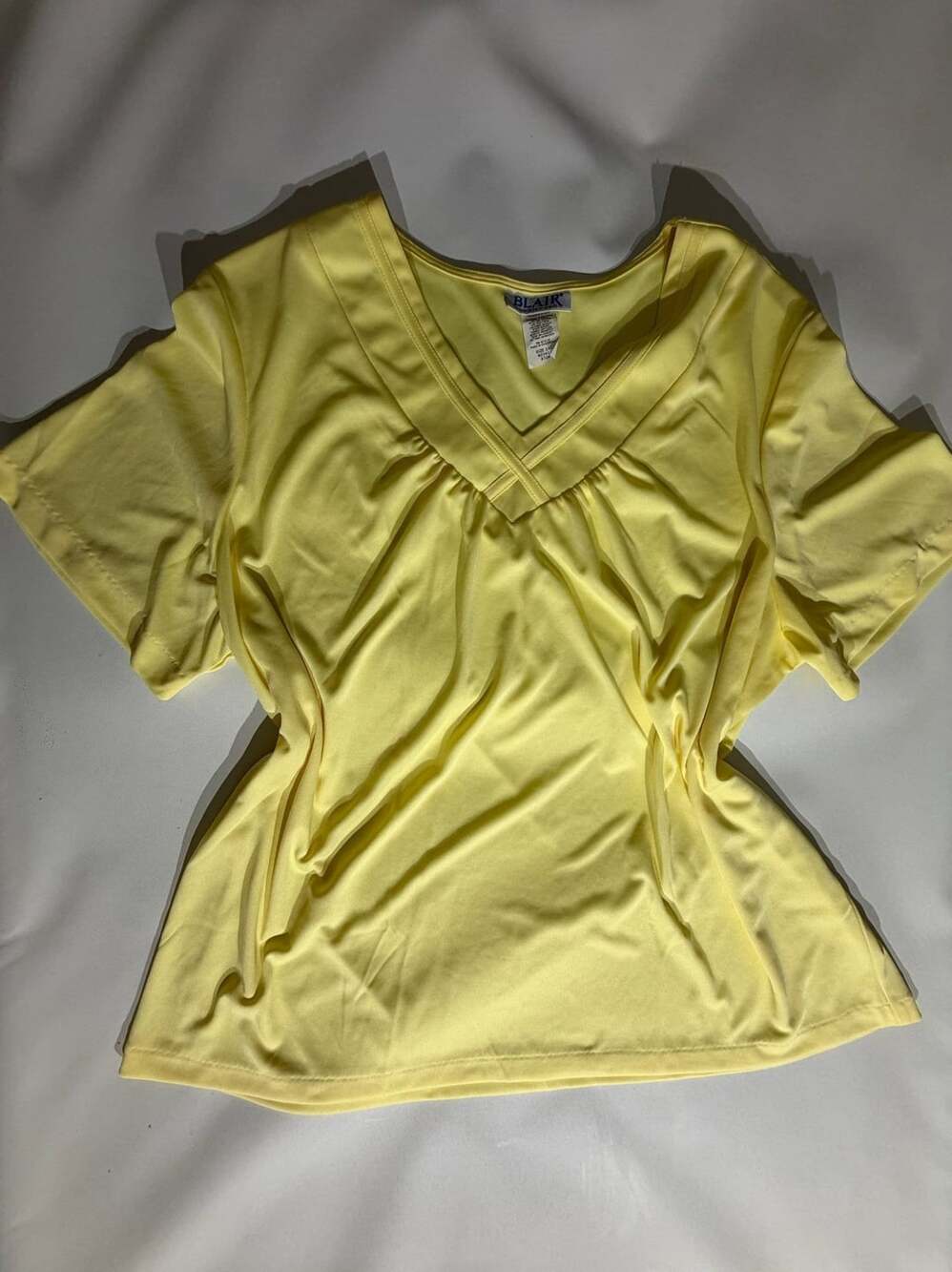 Blair Yellow V-Neck Short Sleeve Top Womens 2XL